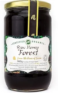 Miel de forêt bio brut Luisa, 960 g, miel d'arbre sauvage de qualité supérieure, pur, antibactérien, pressé à froid et non pasteurisé