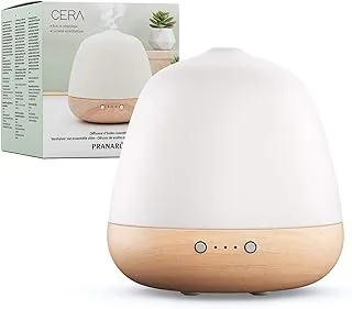 Pranarôm - Diffuseur Cera Ultrasonique - Huiles Essentielles - Bois & Céramique - Lumière d'Ambiance - Relaxation & Méditation - Réservoir 180 ML