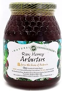 Antonio Miel d'Arbousier Bio Cru, 1kg - Miel Rare et Intense d’Espagne - 100% Pur, Riche en Antioxydants & Minéraux, Naturel et Non Pasteurisé - Récolte Artisanale de Sierra de Guadarrama